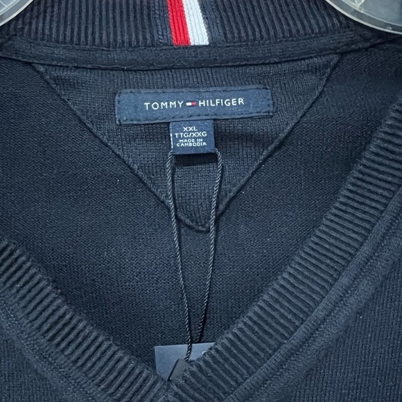 Tommy Hilfiger Blue V Neck Sweater Men's XXL NWT - Picture 3 of 4
